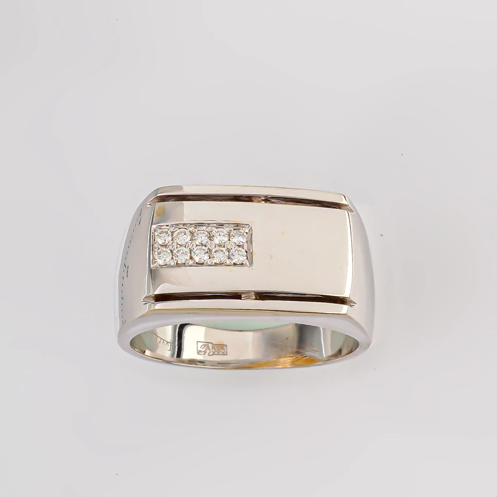 Кольцо с бриллиантом из белого золота 585 пробы