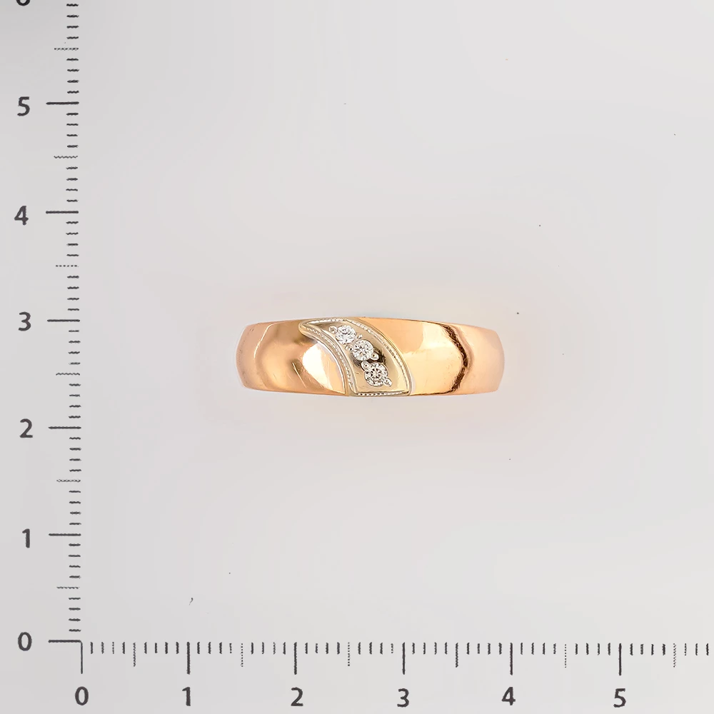 Кольцо с бриллиантом из красного золота 585 пробы