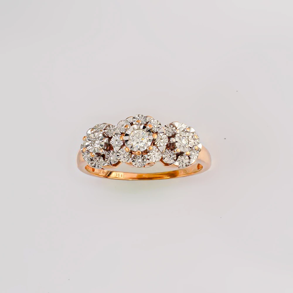 Кольцо с бриллиантом из красного золота 585 пробы