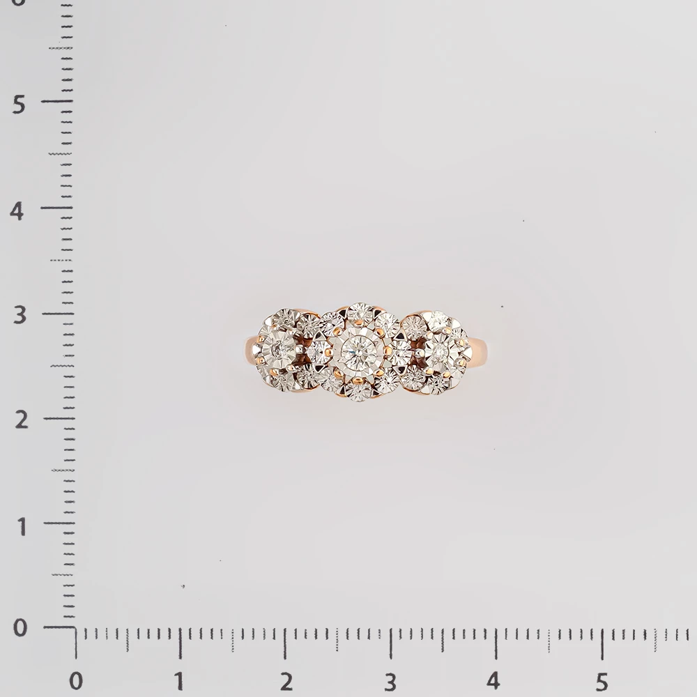 Кольцо с бриллиантом из красного золота 585 пробы