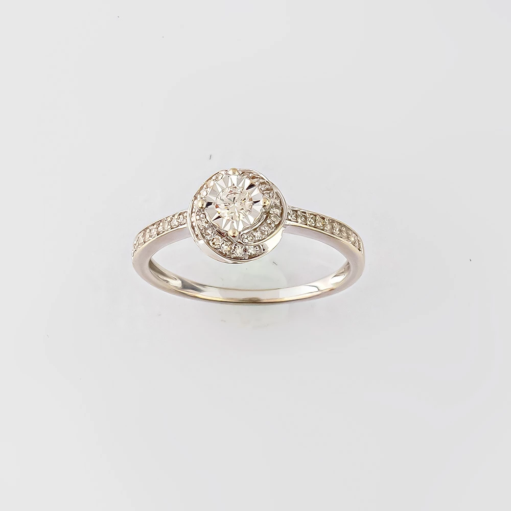 Кольцо с бриллиантом из белого золота 585 пробы