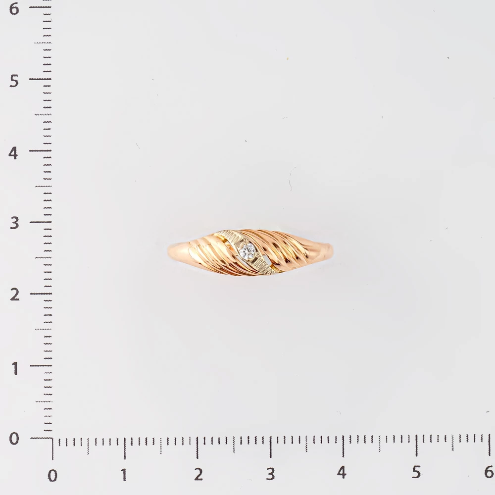 Кольцо с бриллиантом из красного золота 583 пробы