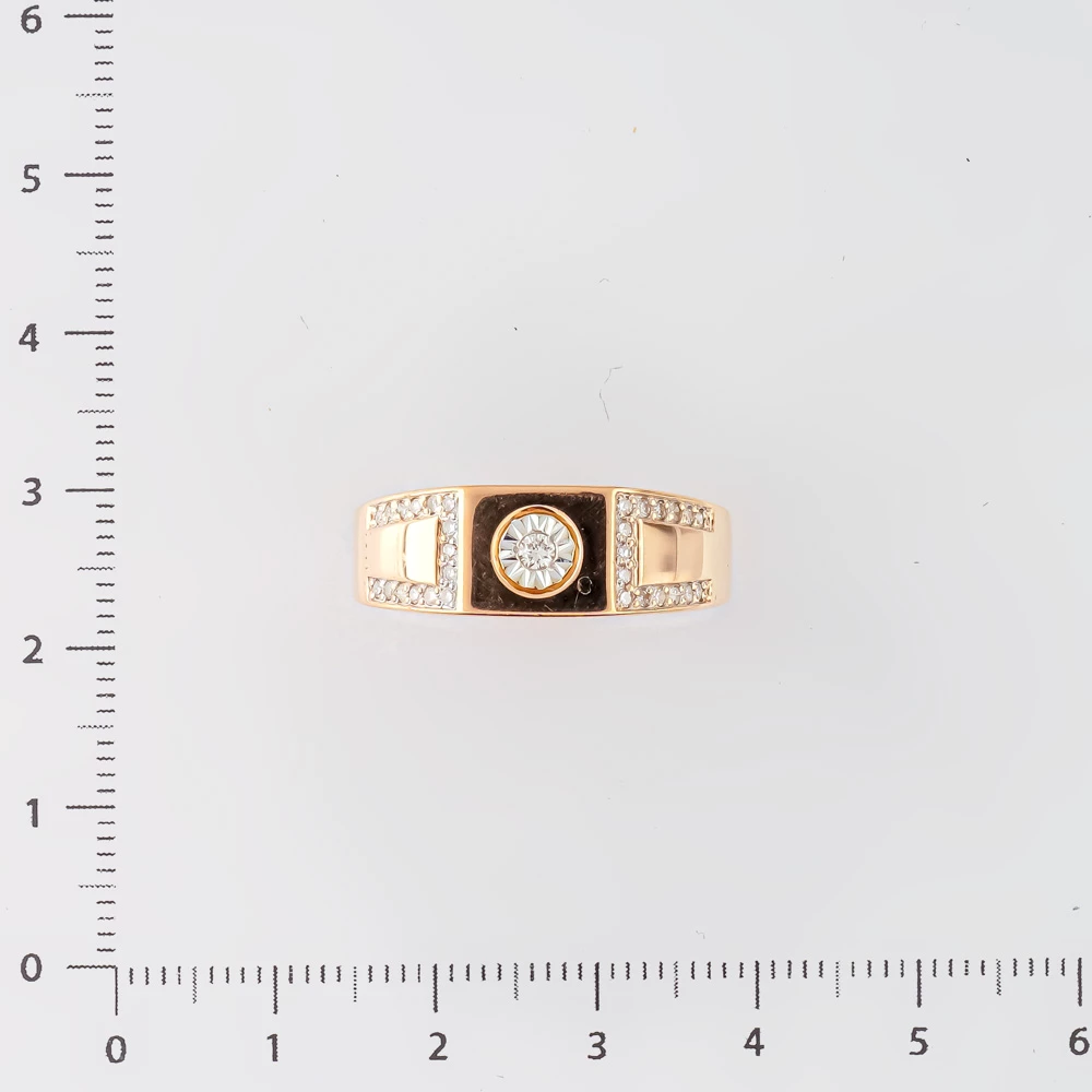 Кольцо с бриллиантом из красного золота 585 пробы