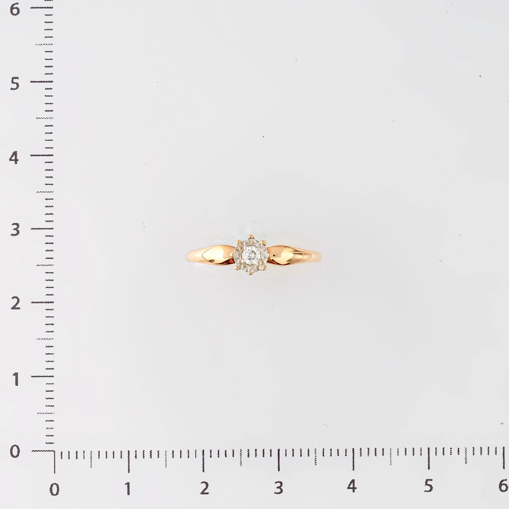 Кольцо с бриллиантом из красного золота 585 пробы