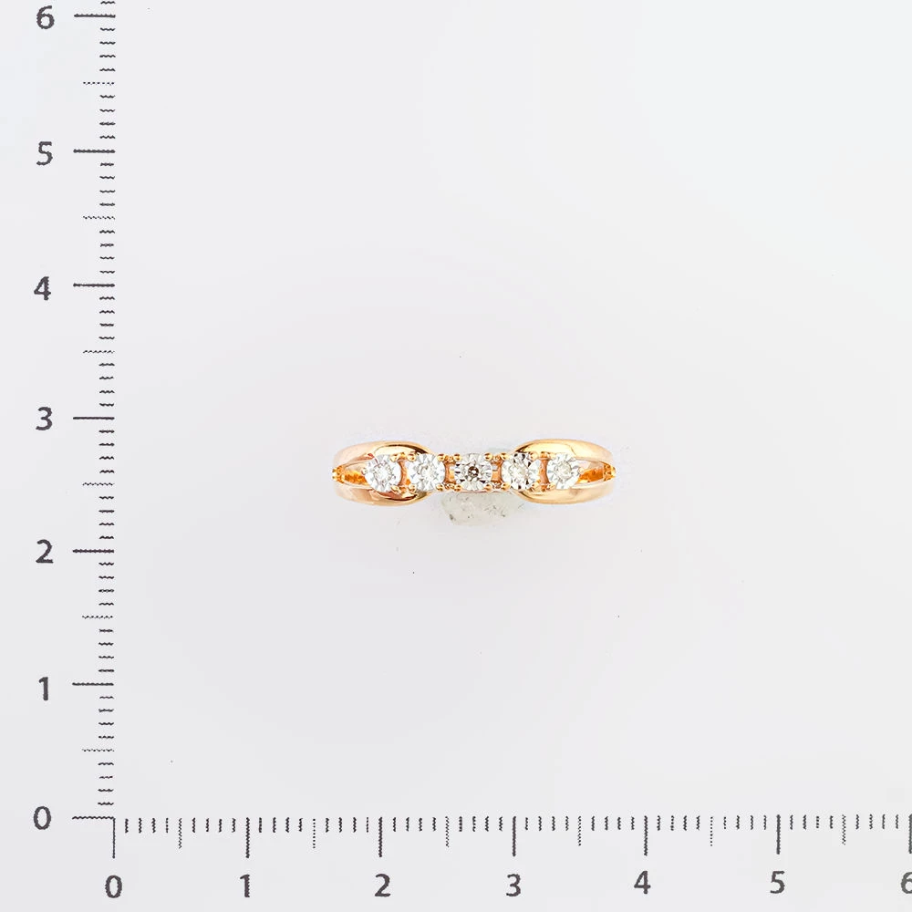 Кольцо с бриллиантом из красного золота 585 пробы