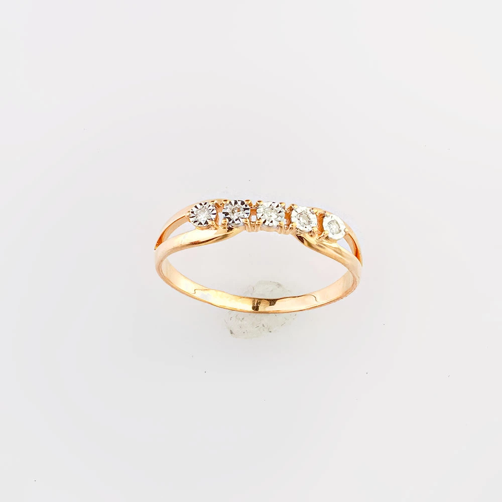 Кольцо с бриллиантом из красного золота 585 пробы