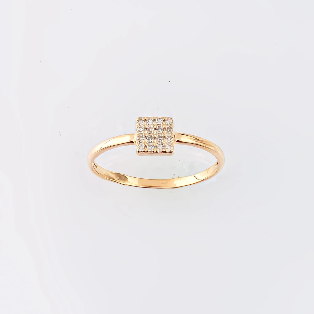 Кольцо с бриллиантом из красного золота 585 пробы