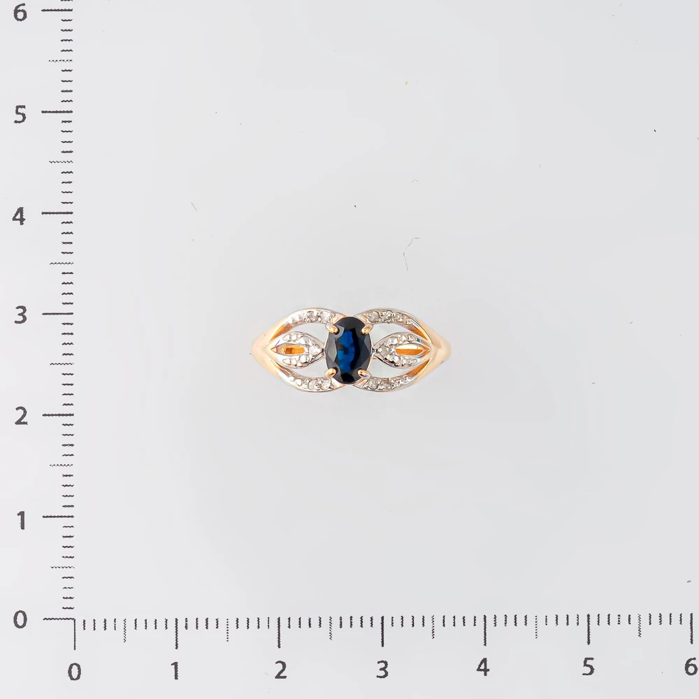 Кольцо с сапфиром из красного золота 585 пробы