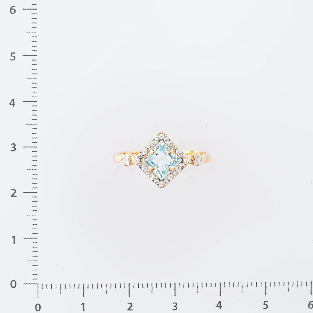 Кольцо с топазом из красного золота 585 пробы