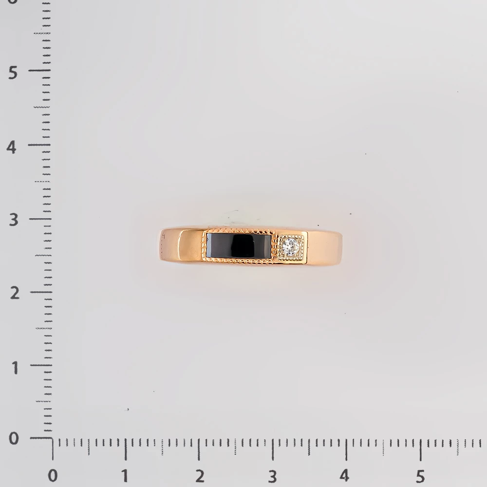 Кольцо с ониксом из красного золота 585 пробы