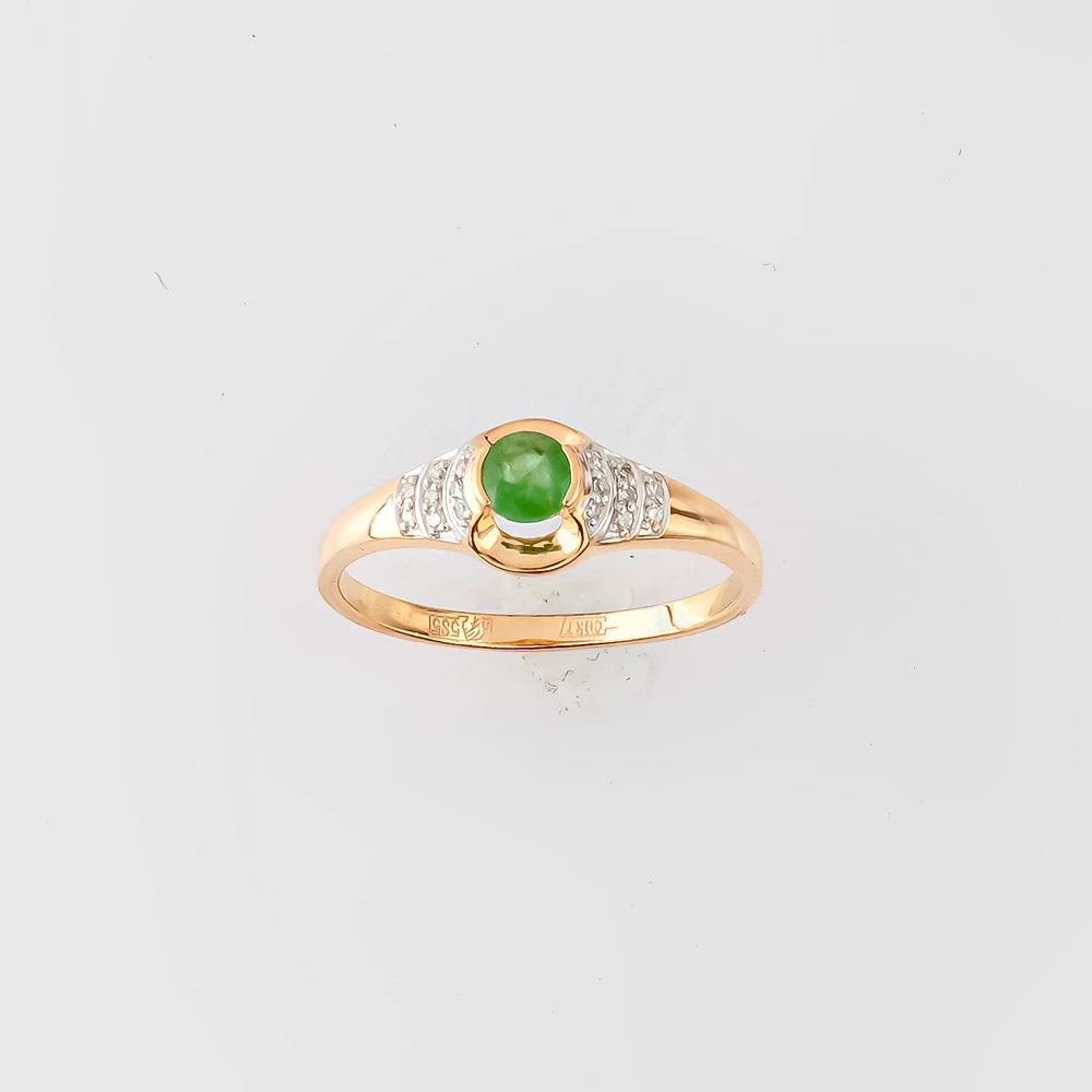 Кольцо с изумрудом из красного золота 585 пробы