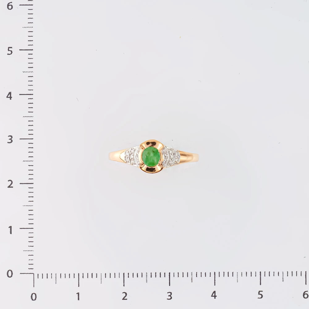 Кольцо с изумрудом из красного золота 585 пробы