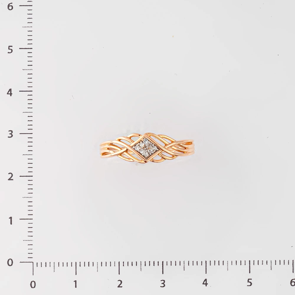 Кольцо с бриллиантом из красного золота 585 пробы