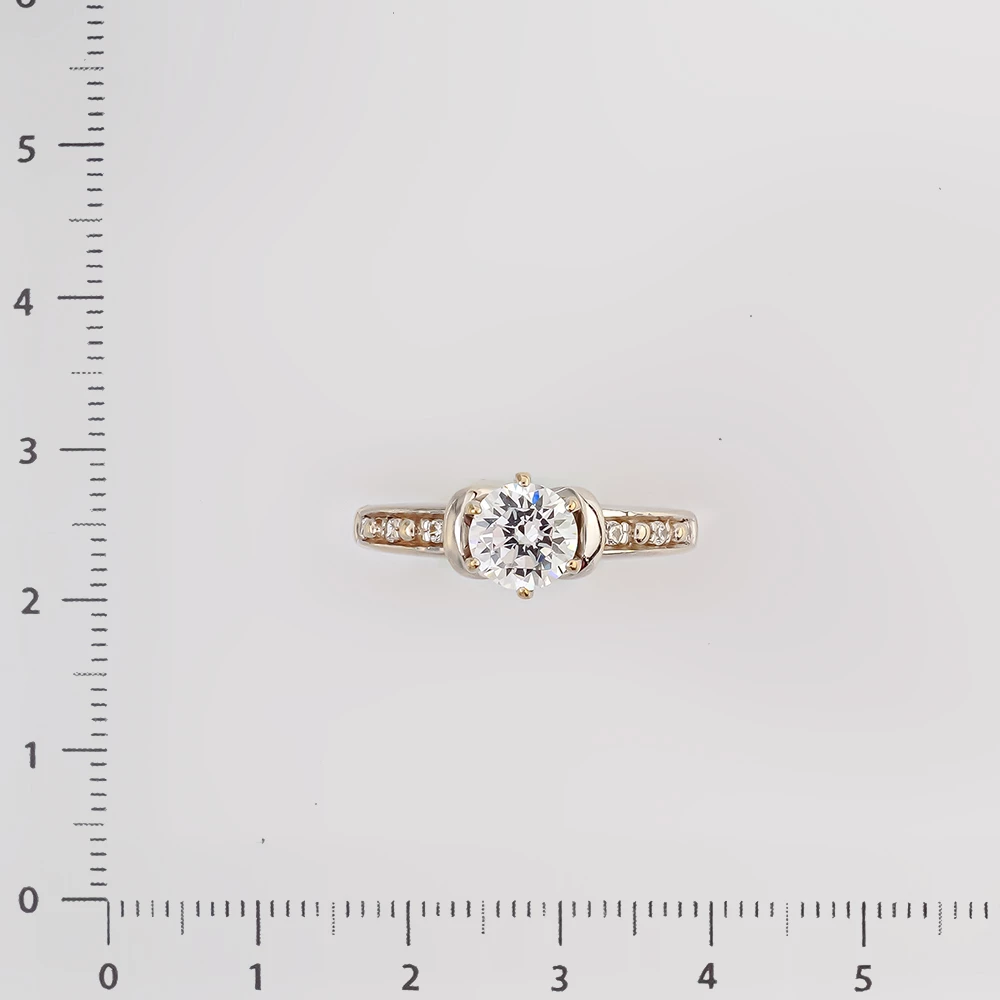 Кольцо с фианитом из белого золота 585 пробы