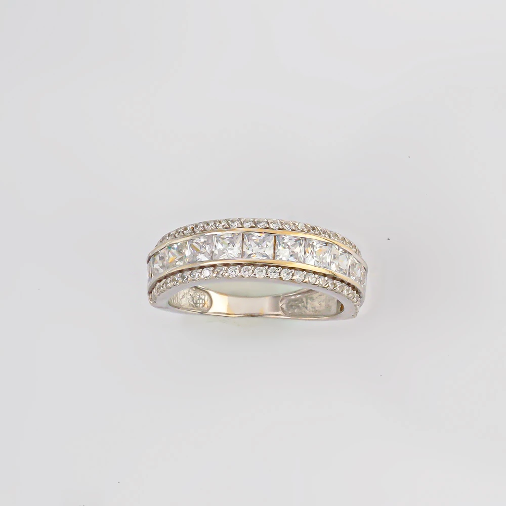 Кольцо с фианитом из белого золота 585 пробы