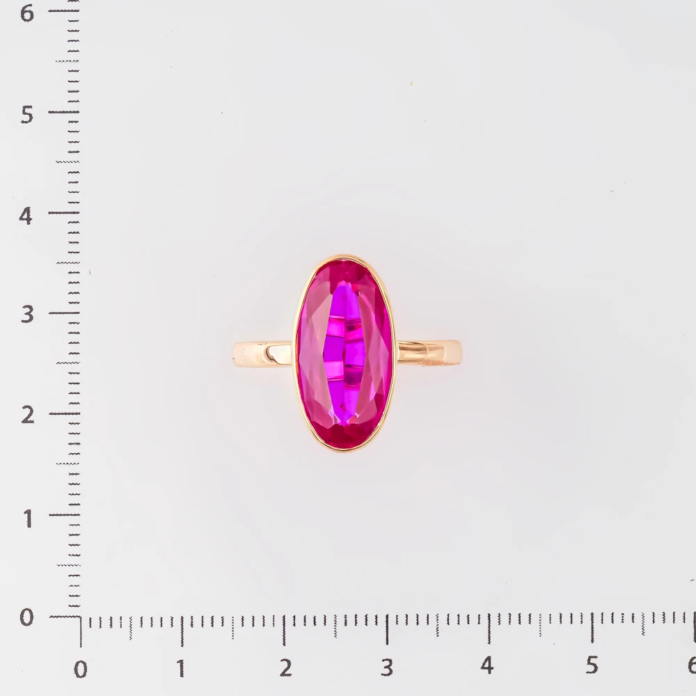 Кольцо с фианитом из красного золота 583 пробы