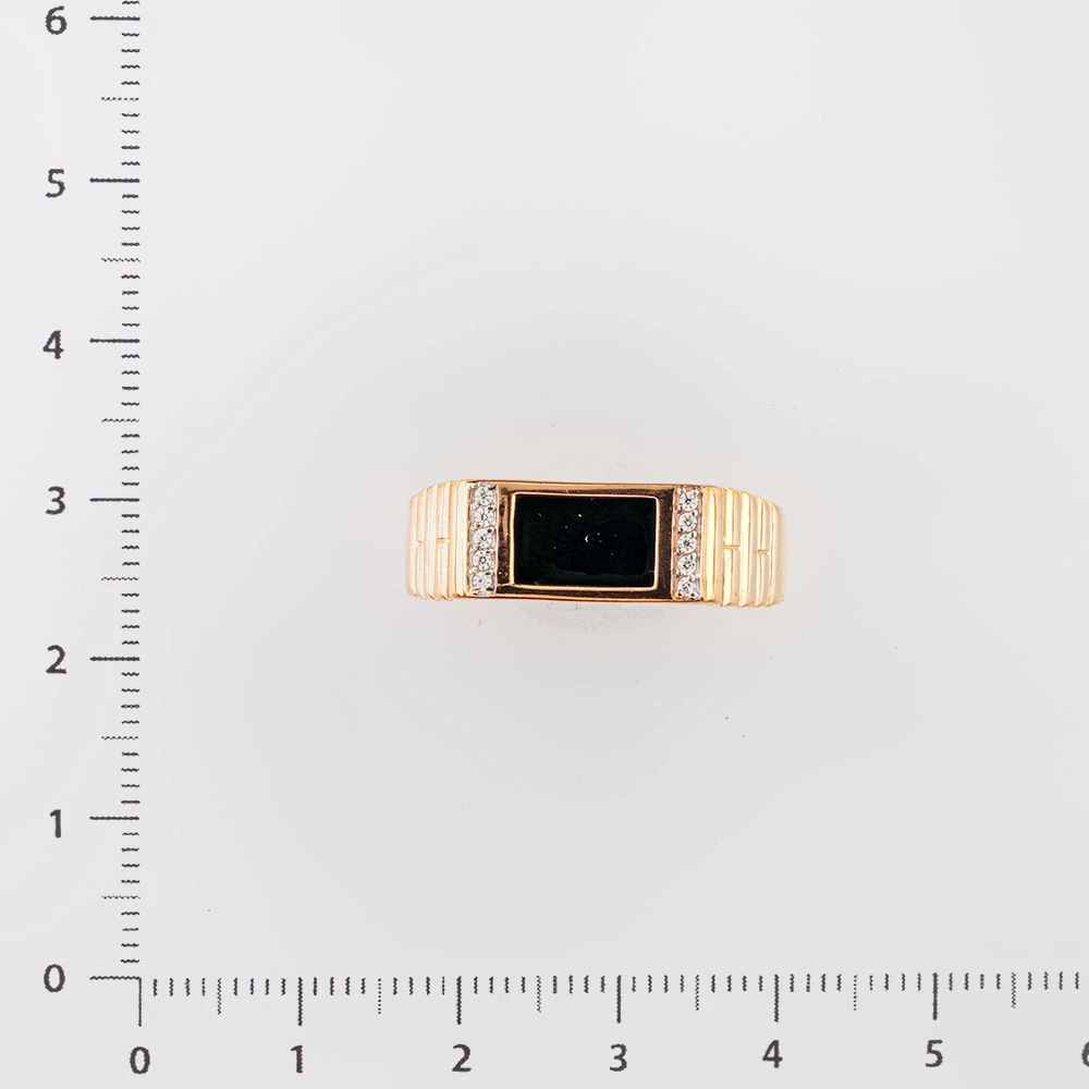 Кольцо с ониксом из красного золота 375 пробы