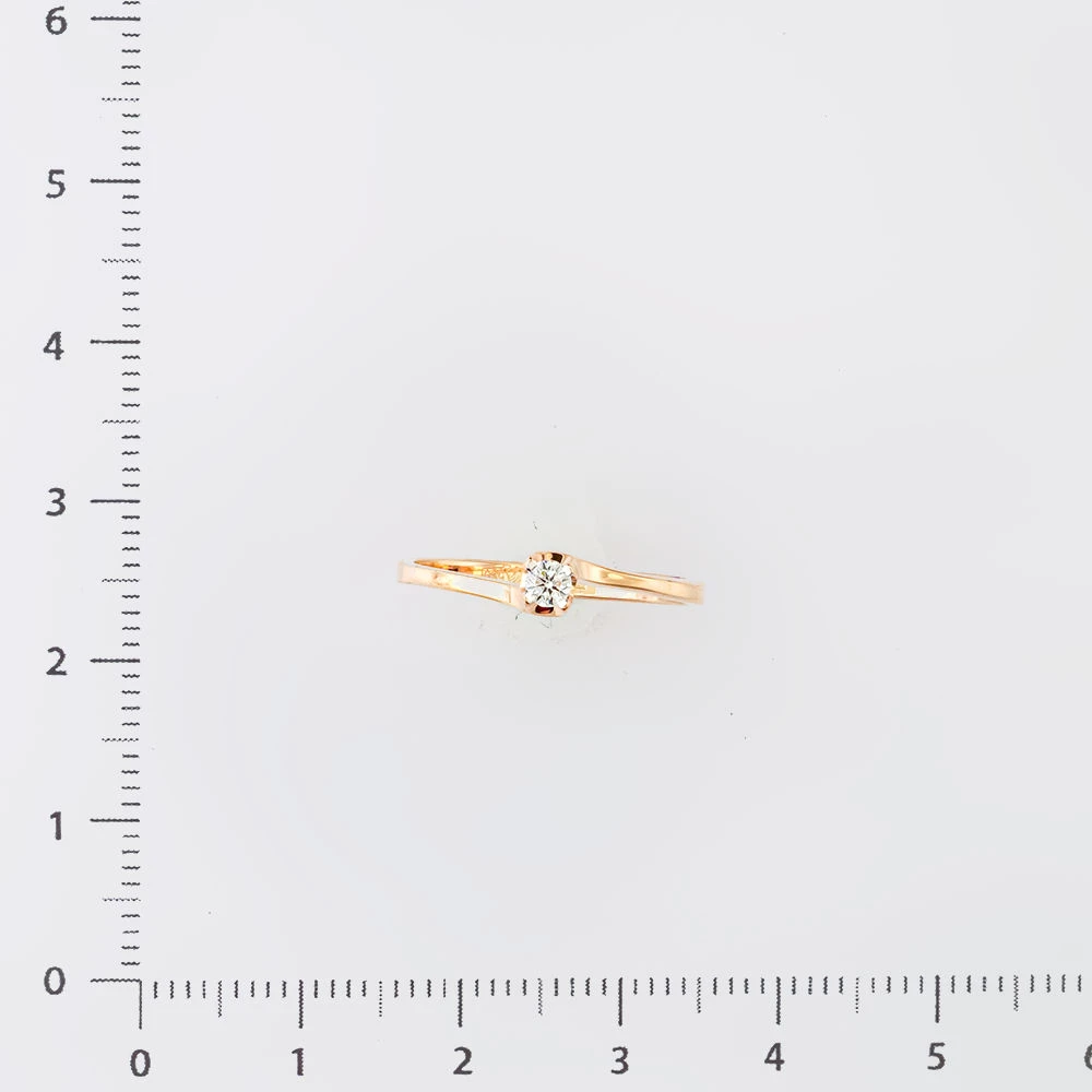 Кольцо с бриллиантом из красного золота 585 пробы