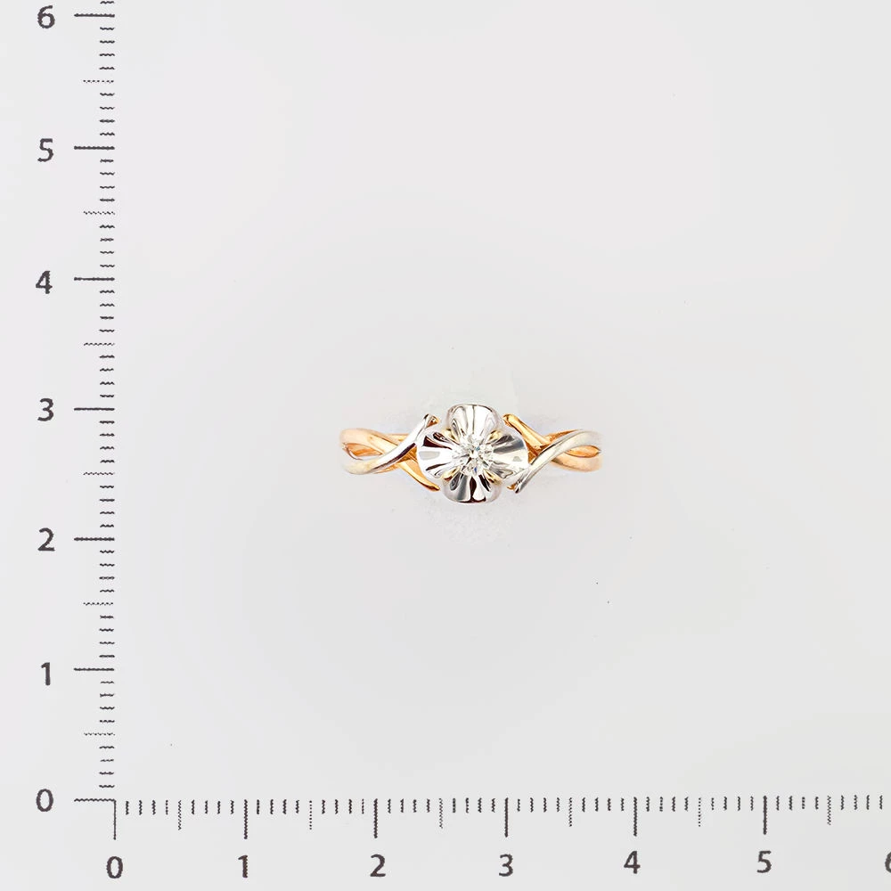 Кольцо с бриллиантом из красного золота 585 пробы