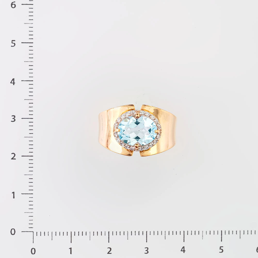 Кольцо с топазом из красного золота 585 пробы Кольцо с топазом из красного золота 585 пробы