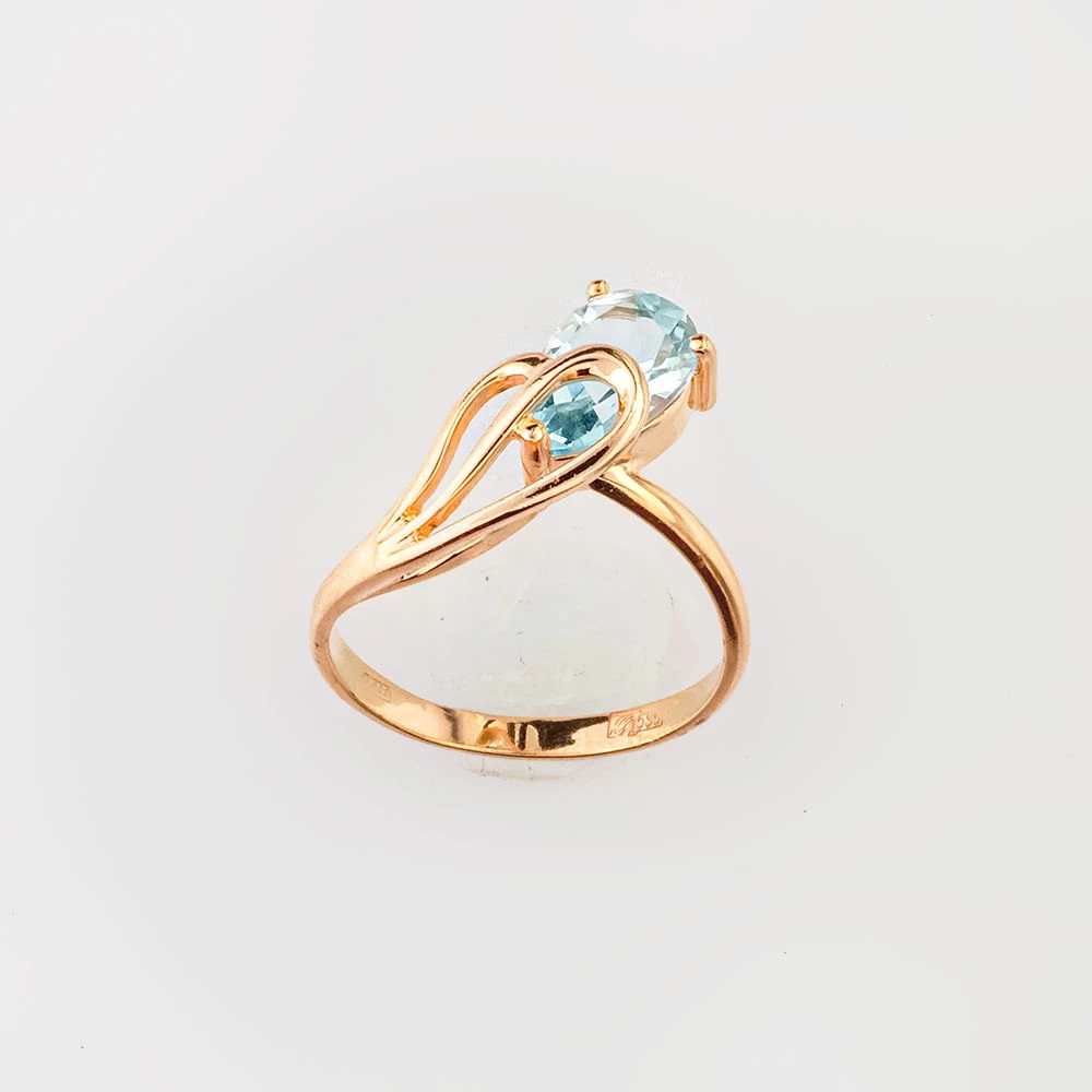 Кольцо с топазом из красного золота 585 пробы Кольцо с топазом из красного золота 585 пробы