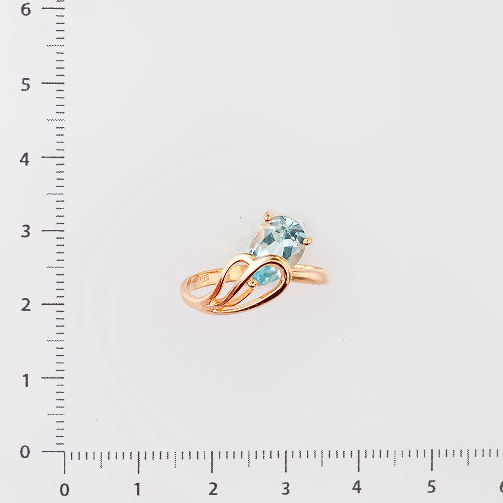 Кольцо с топазом из красного золота 585 пробы Кольцо с топазом из красного золота 585 пробы