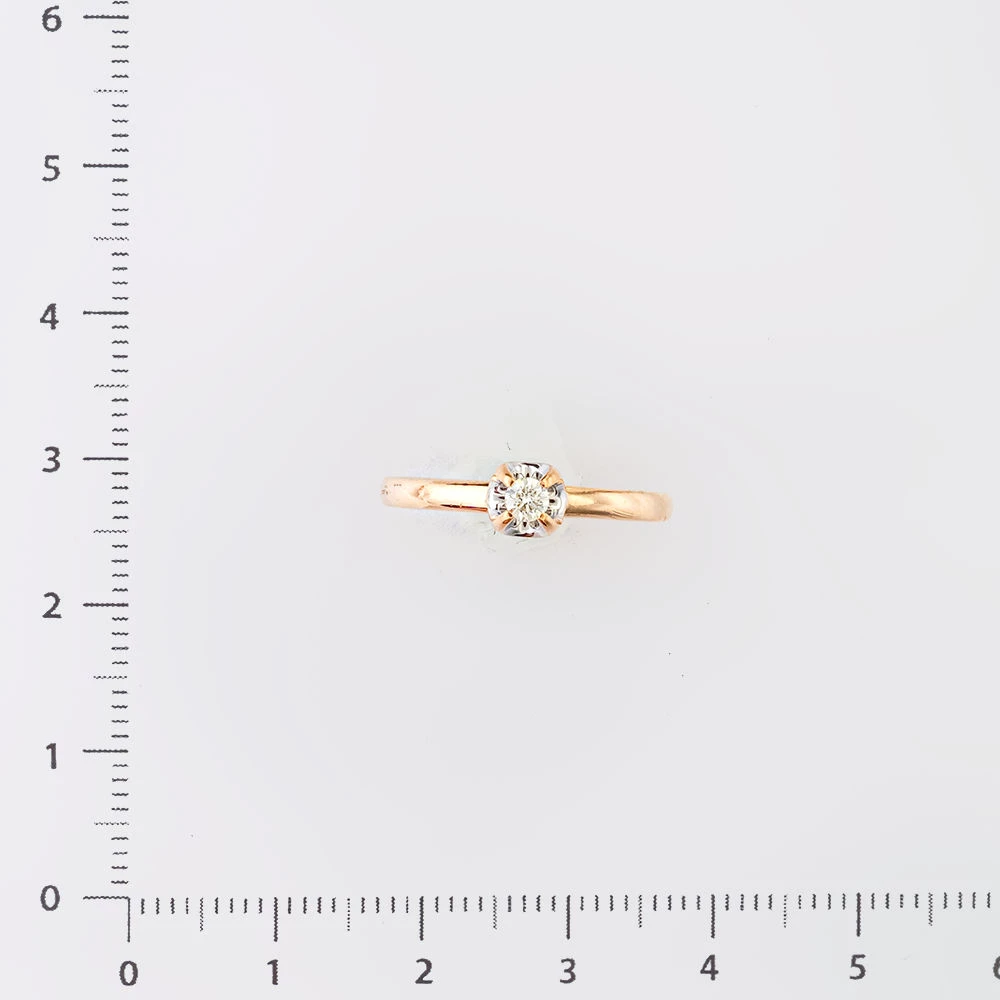 Кольцо с бриллиантом из красного золота 585 пробы