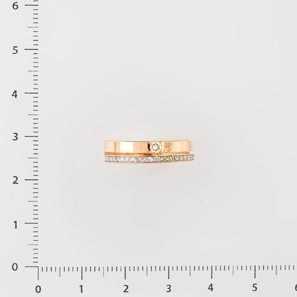 Кольцо с бриллиантом из красного золота 585 пробы