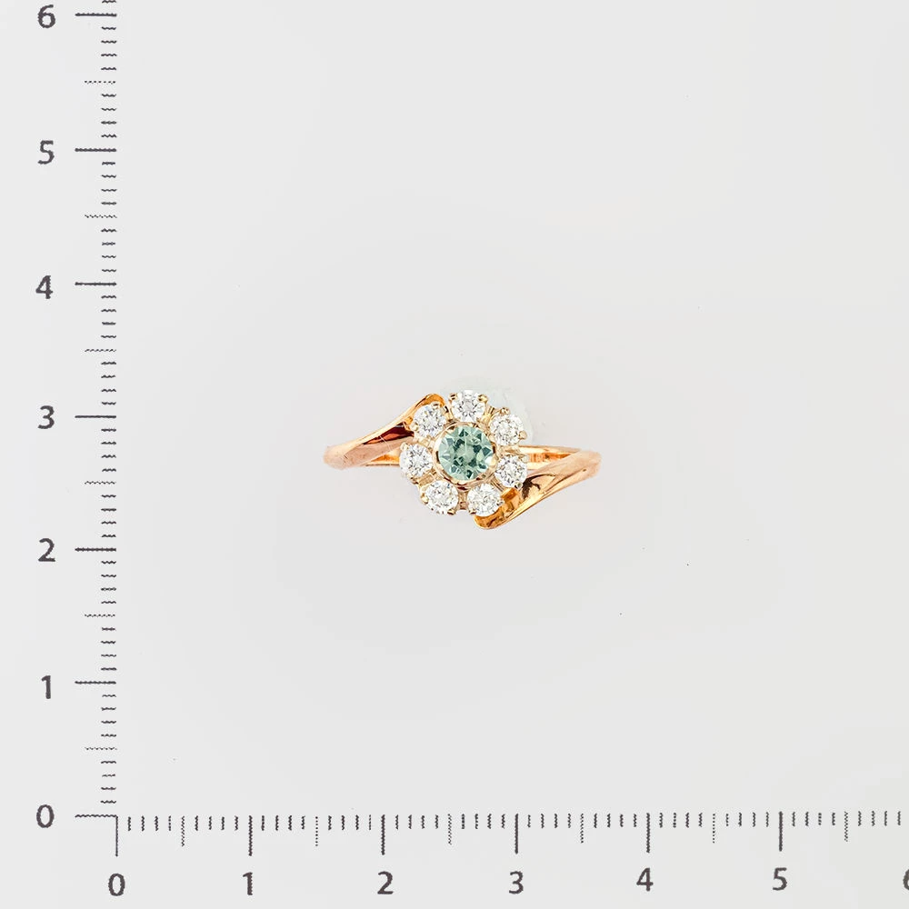 Кольцо с фианитом из красного золота 585 пробы Кольцо с фианитом из красного золота 585 пробы