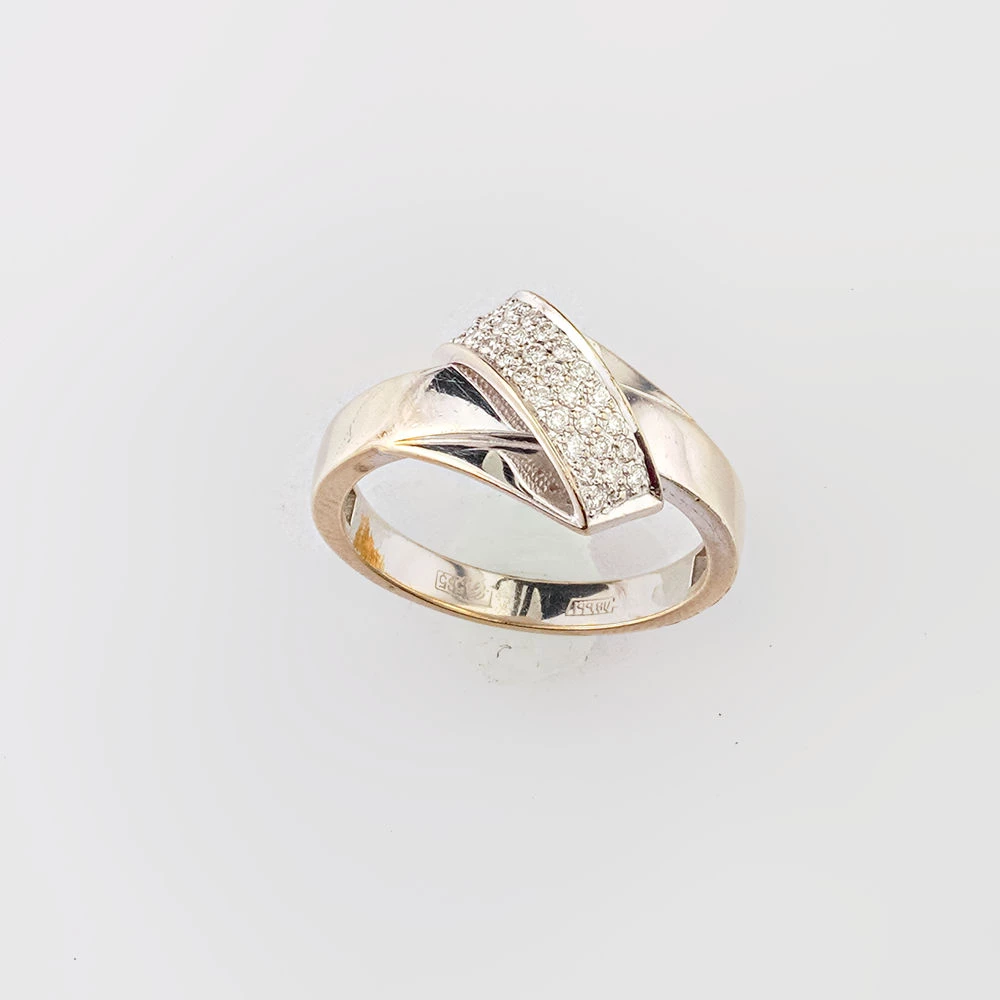 Кольцо с бриллиантом из белого золота 585 пробы