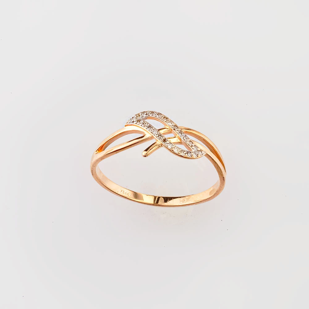 Кольцо с бриллиантом из красного золота 585 пробы