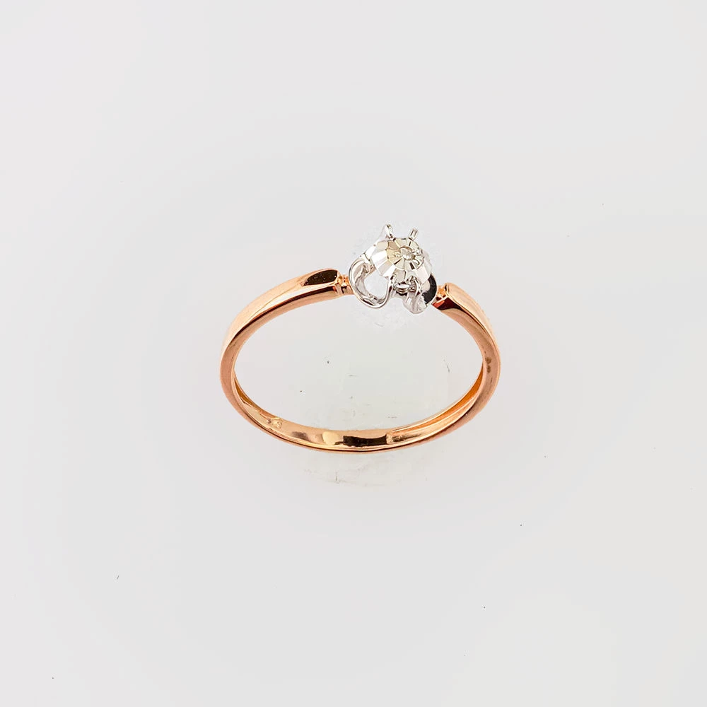 Кольцо с бриллиантом из красного золота 585 пробы