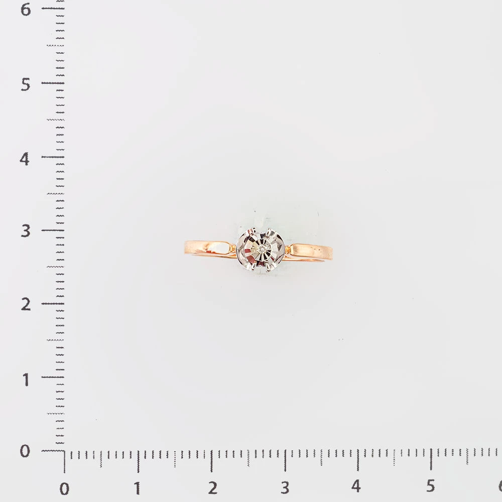 Кольцо с бриллиантом из красного золота 585 пробы