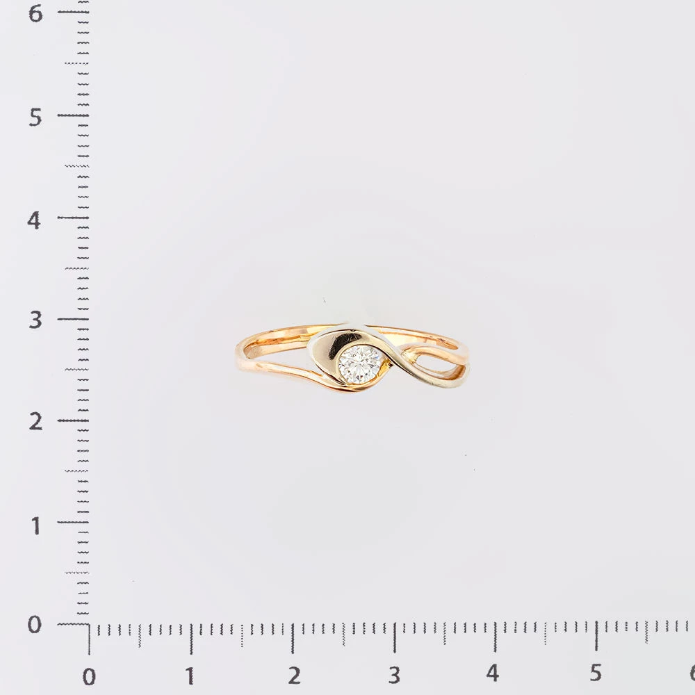 Кольцо с бриллиантом из красного золота 585 пробы