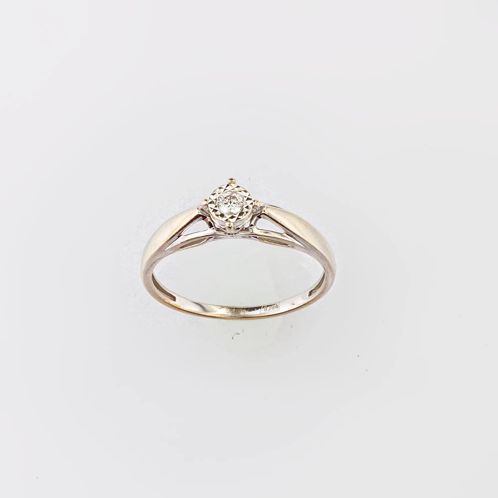 Кольцо с бриллиантом из белого золота 585 пробы