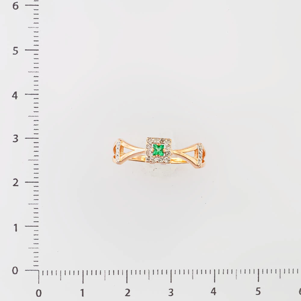 Кольцо с изумрудом из красного золота 585 пробы