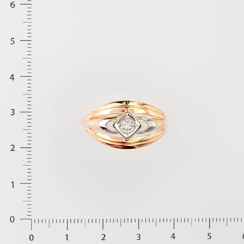 Кольцо с фианитом из красного золота 375 пробы Кольцо с фианитом из красного золота 375 пробы