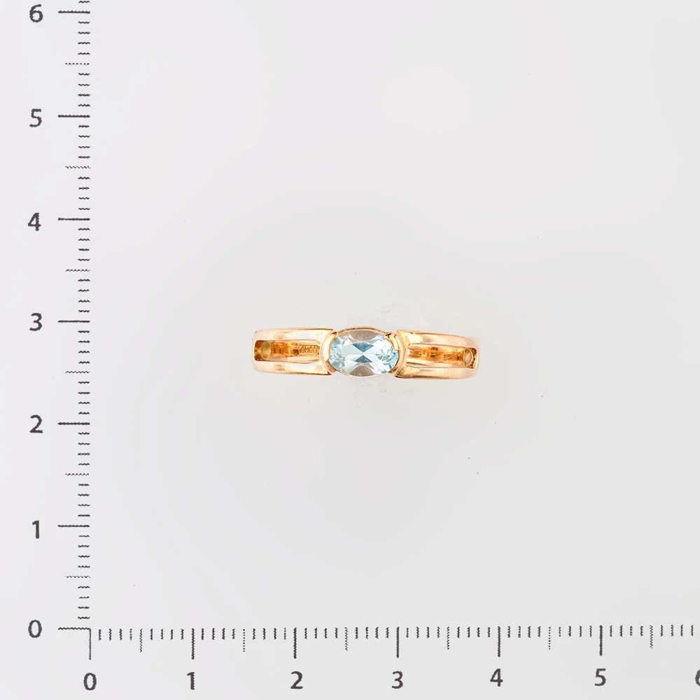 Кольцо с топазом из красного золота 585 пробы