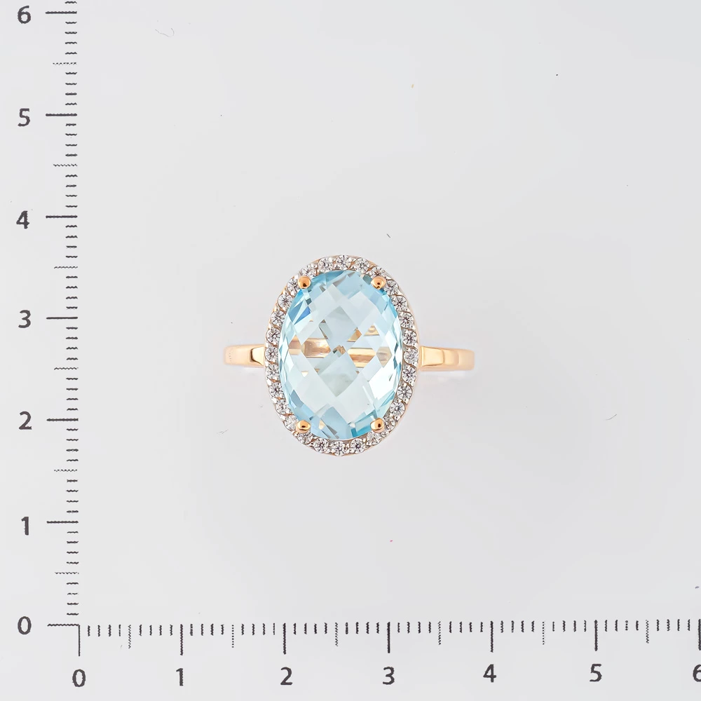 Кольцо с топазом из красного золота 585 пробы Кольцо с топазом из красного золота 585 пробы