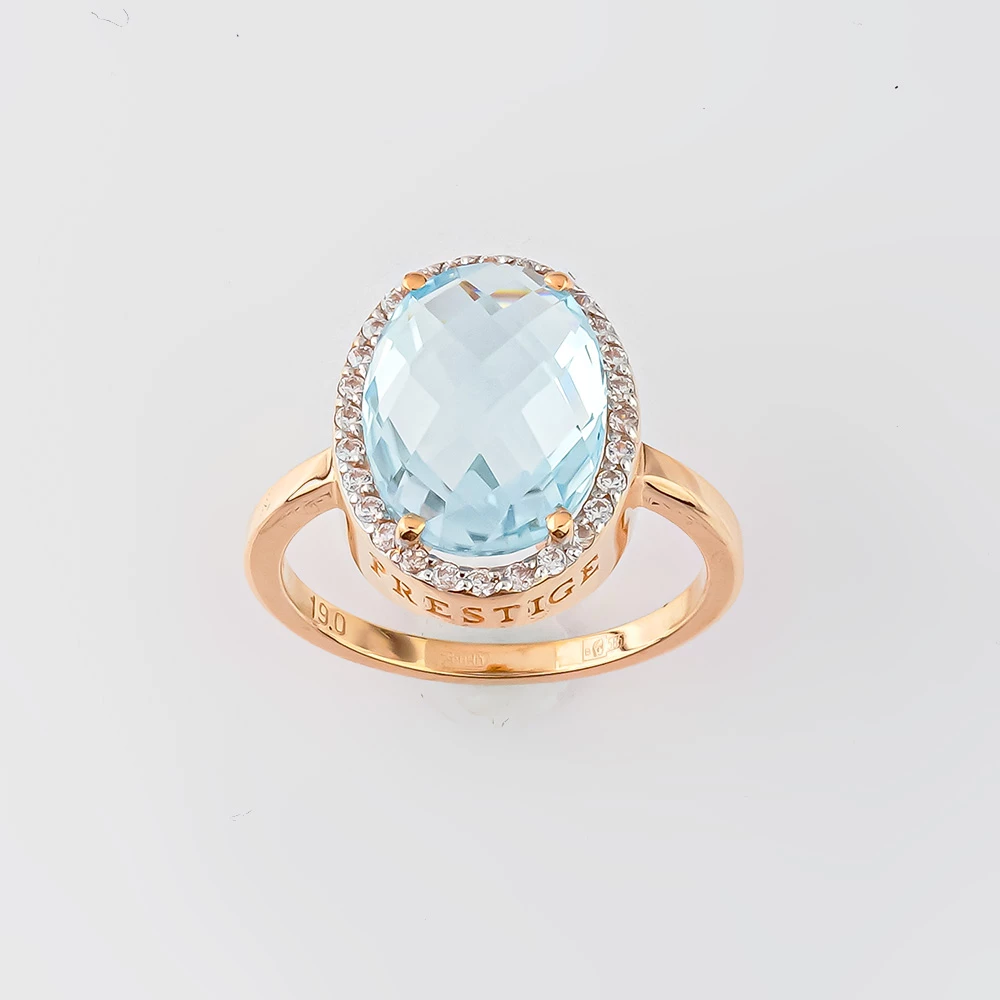 Кольцо с топазом из красного золота 585 пробы Кольцо с топазом из красного золота 585 пробы