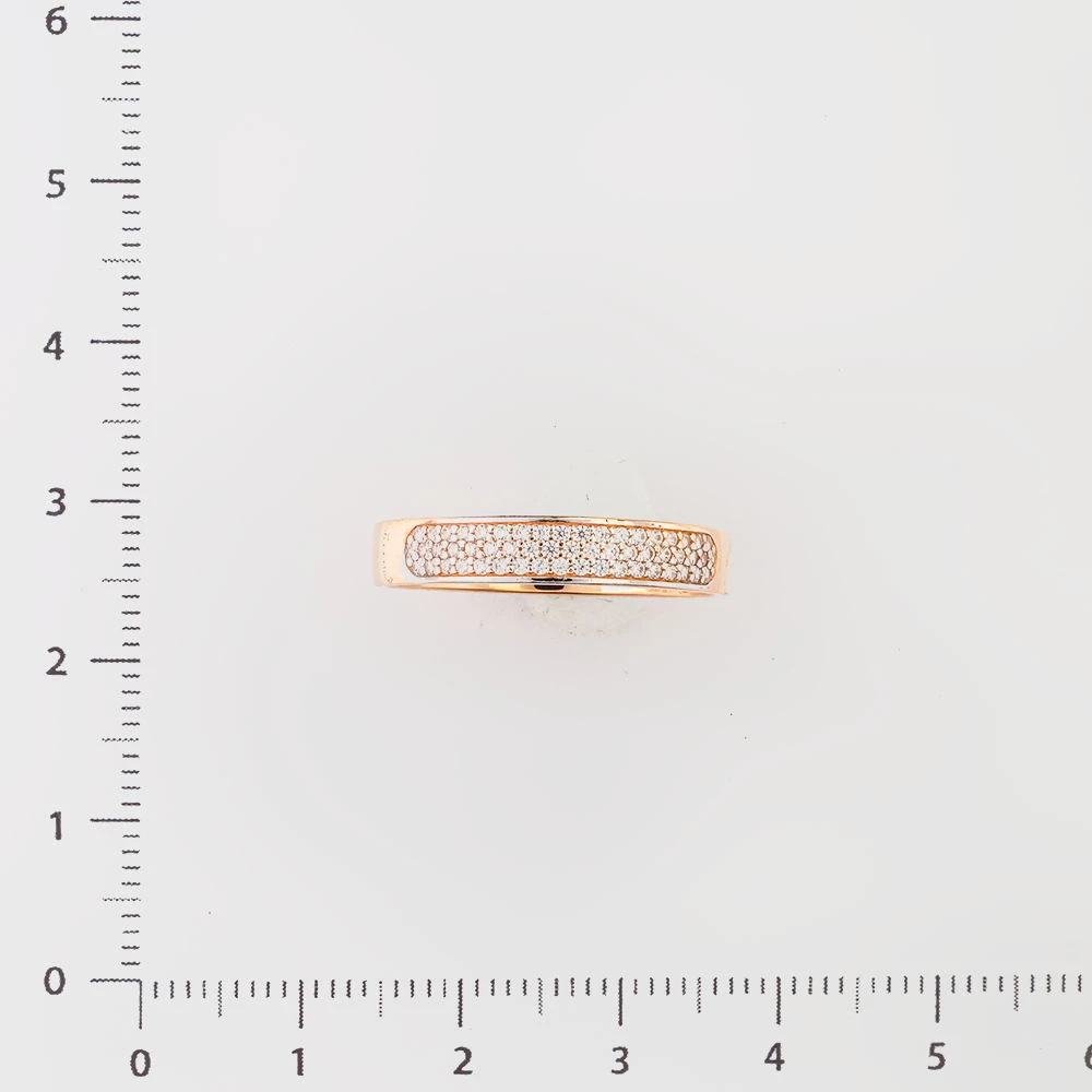 Кольцо с фианитом из красного золота 585 пробы