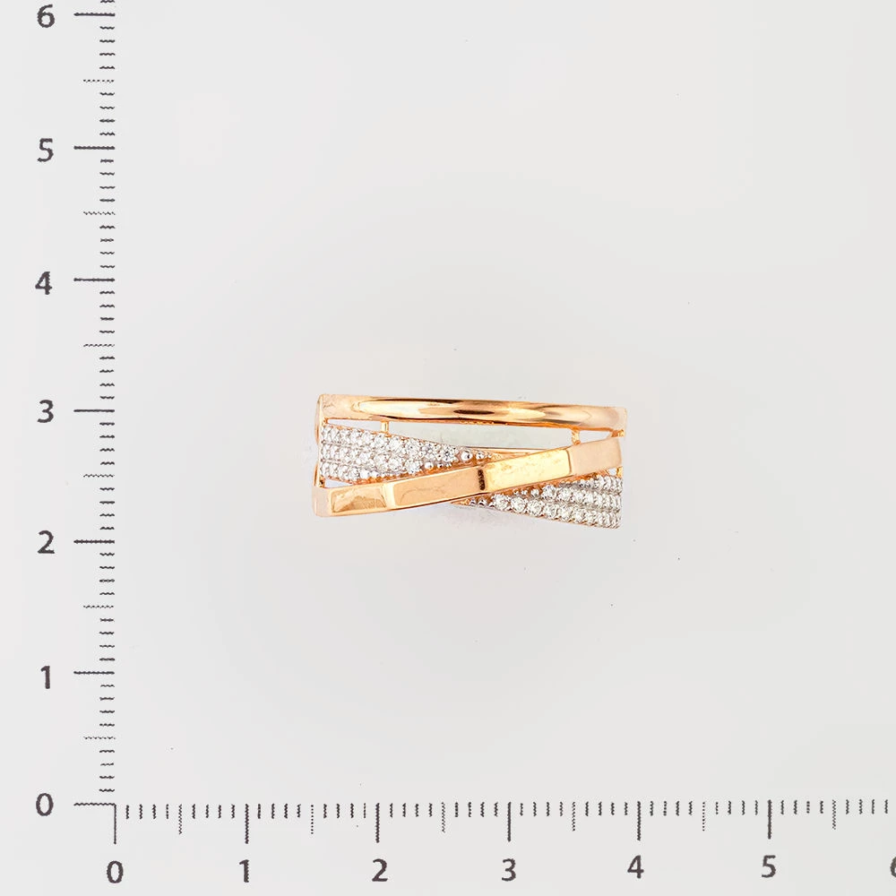 Кольцо с фианитом из красного золота 585 пробы