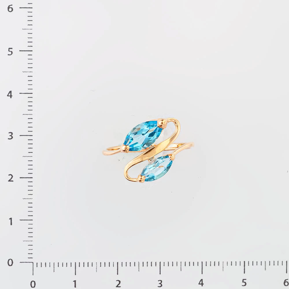 Кольцо с топазом из красного золота 585 пробы