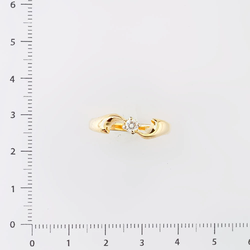 Кольцо с бриллиантом из желтого золота 585 пробы