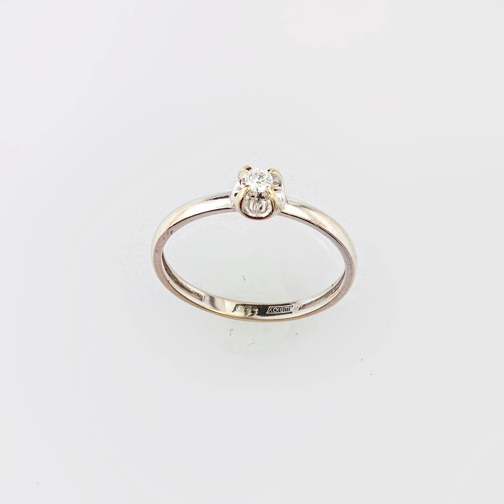 Кольцо с бриллиантом из красного золота 585 пробы