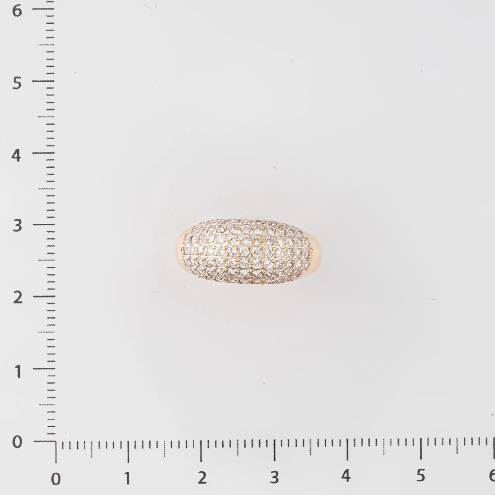 Кольцо с фианитом из красного золота 585 пробы