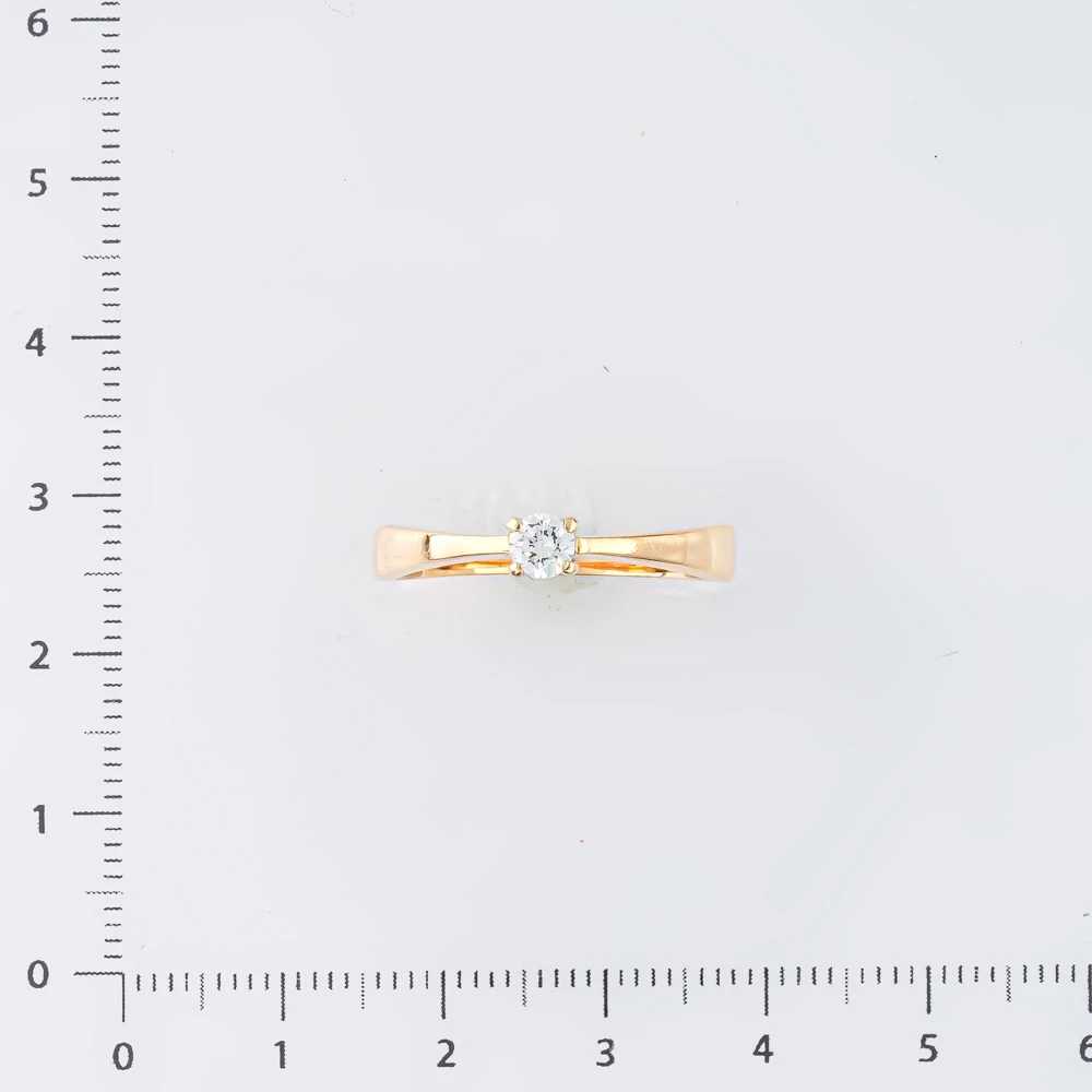 Кольцо с фианитом из красного золота 585 пробы