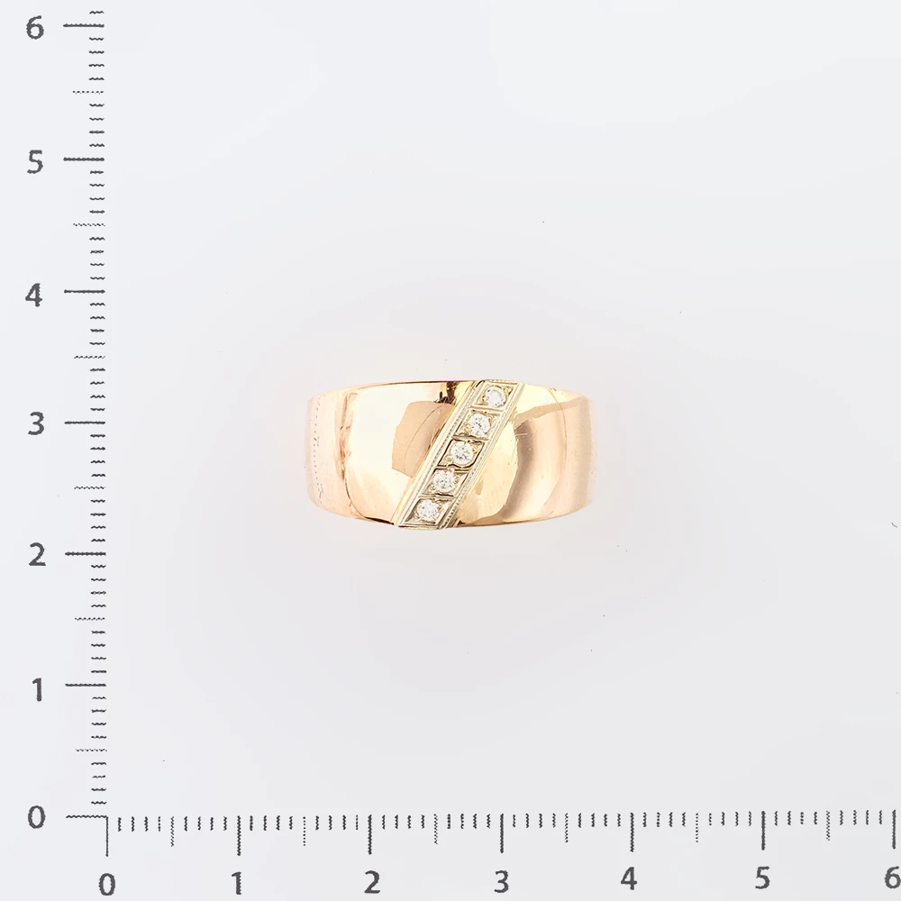 Кольцо с фианитом из красного золота 585 пробы