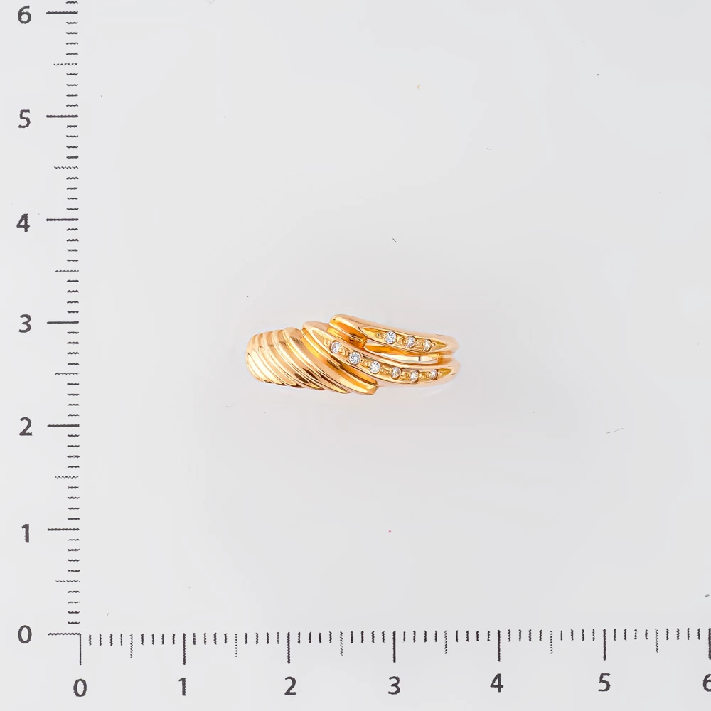 Кольцо с фианитом из красного золота 585 пробы