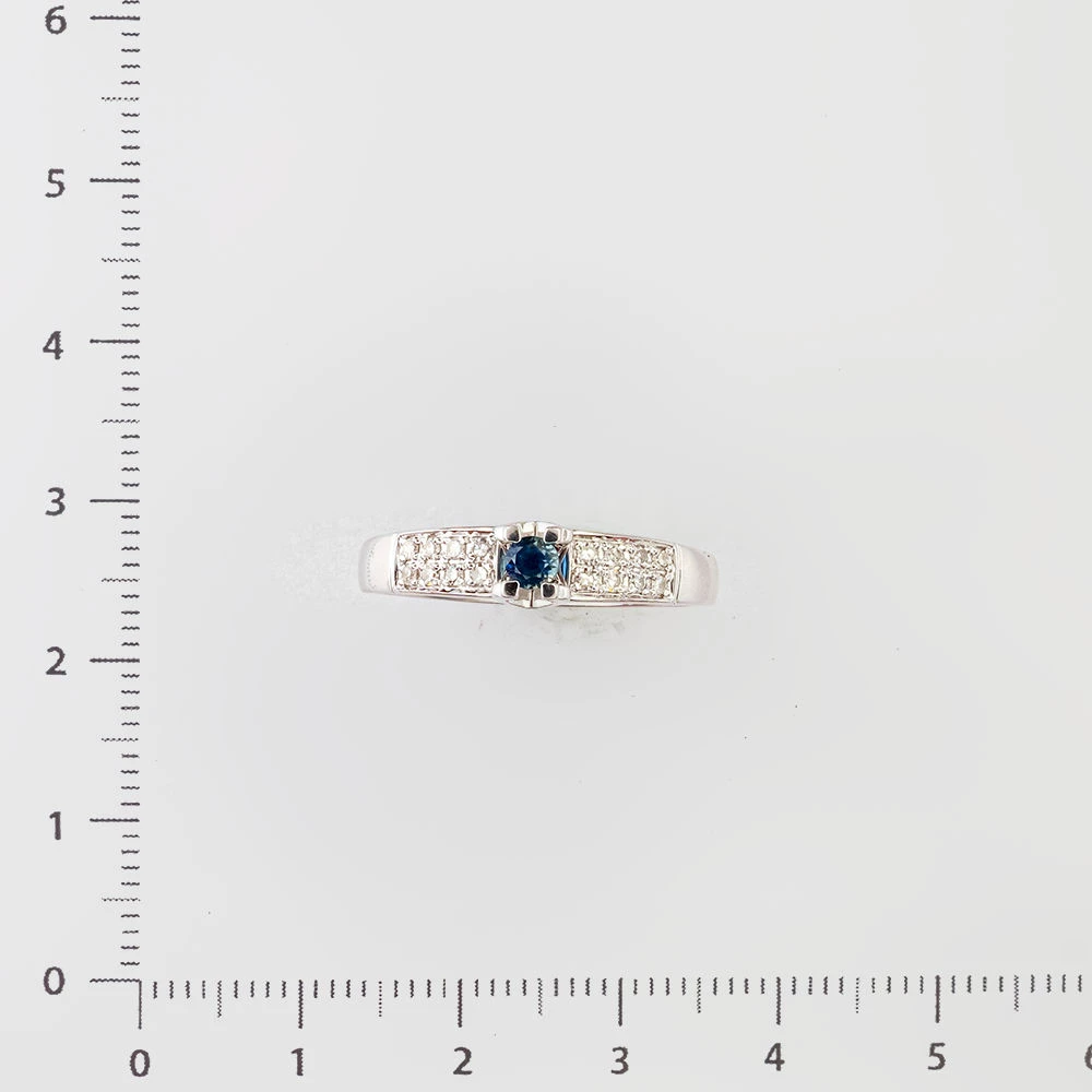 Кольцо с сапфиром из белого золота 585 пробы